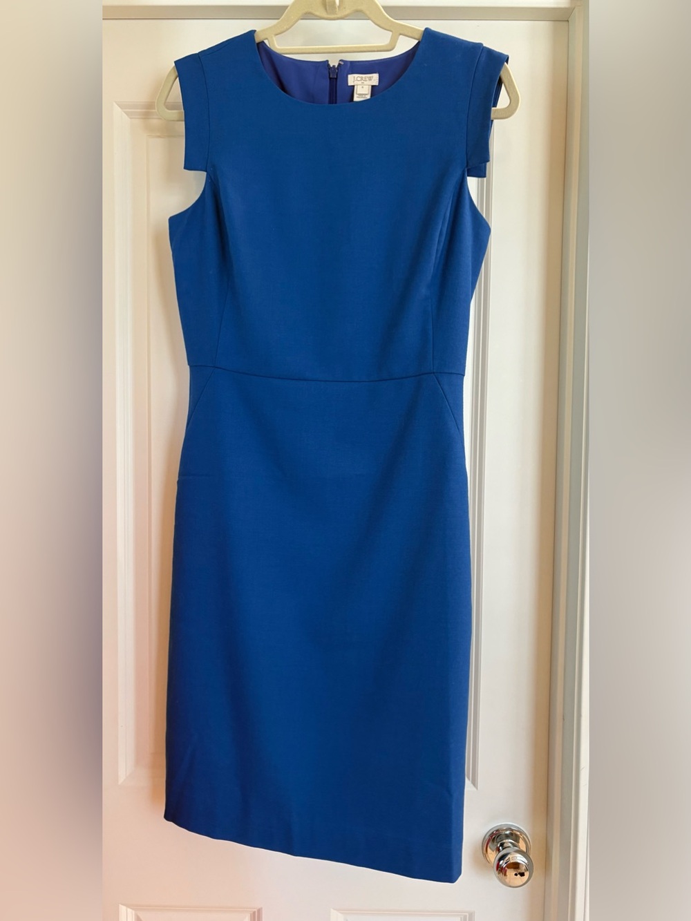 EUC J. Crew Factory Royal Blue Cap Sleeve Wool-blend Sheath Dress, Size 4